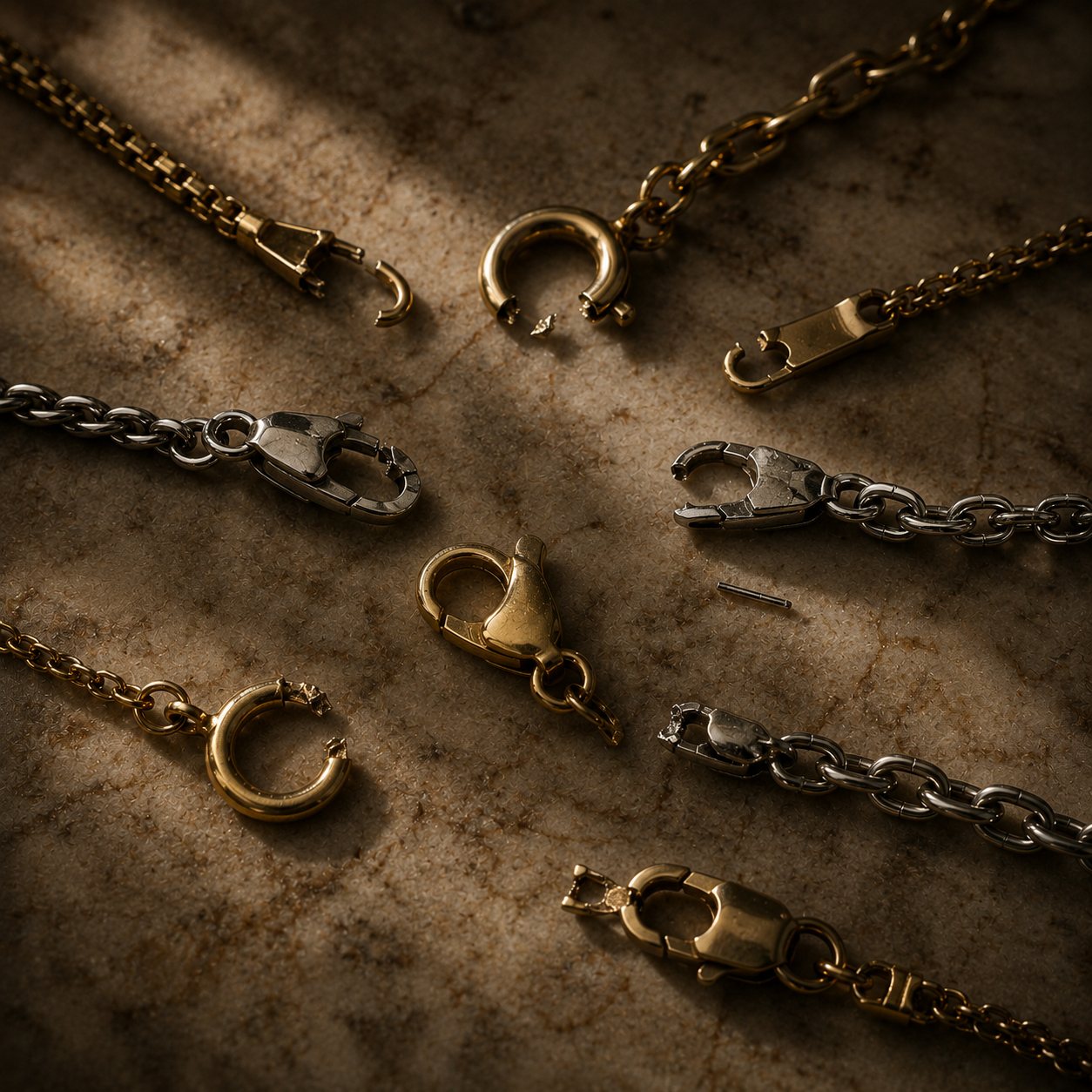 Broken clasps and tangled chains