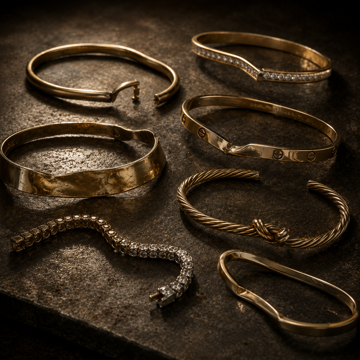 Broken elegance in golden tones