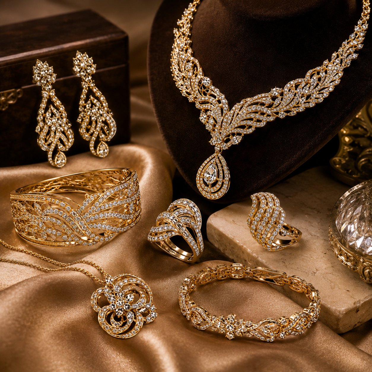 Elegance in gold and diamonds