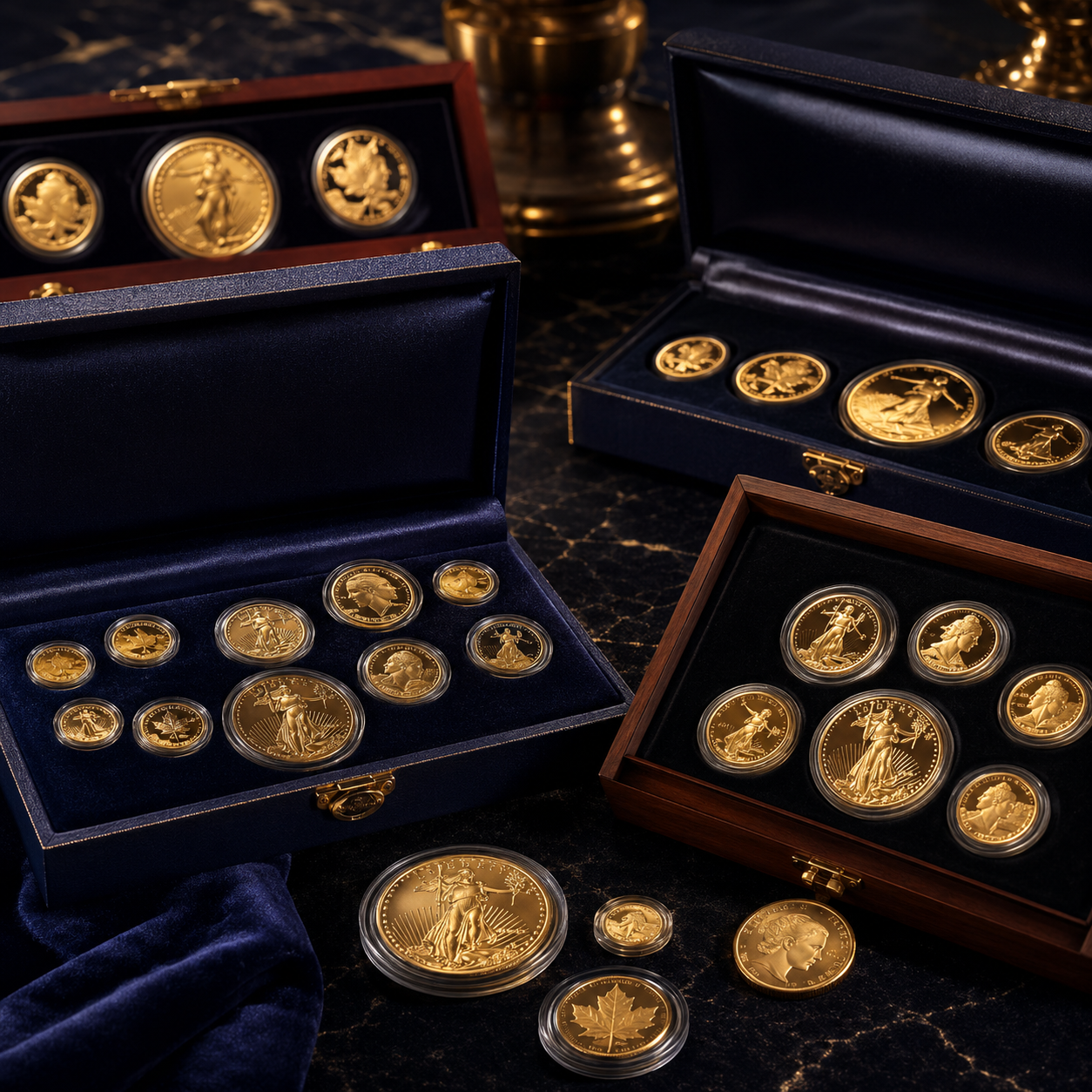 Luxurious coin collection display