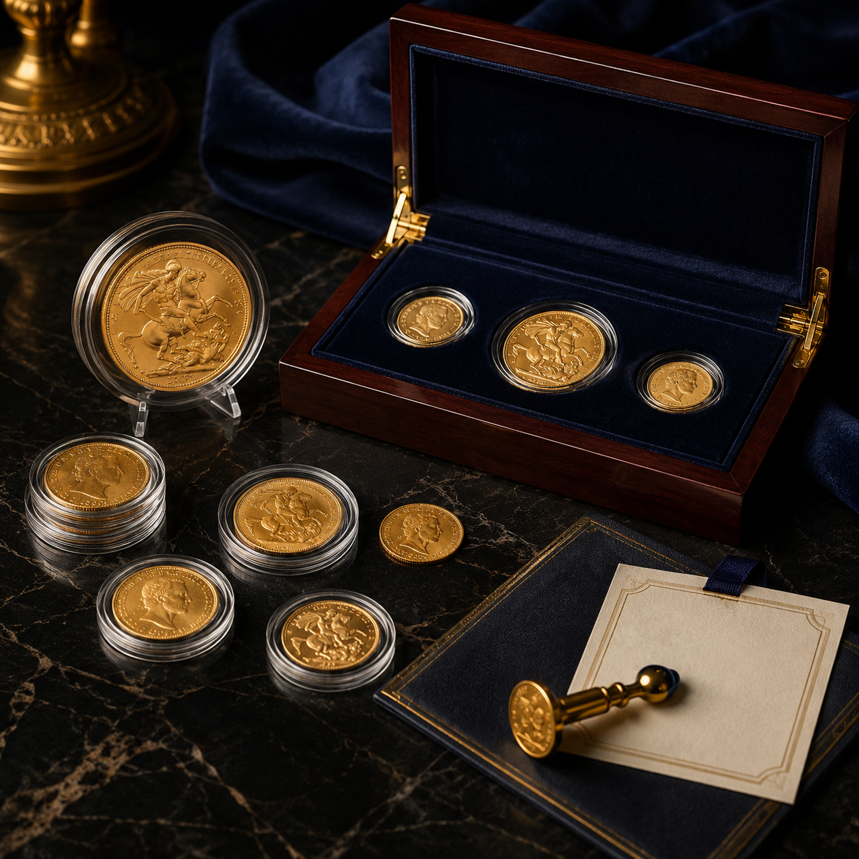 Opulent coin collection display