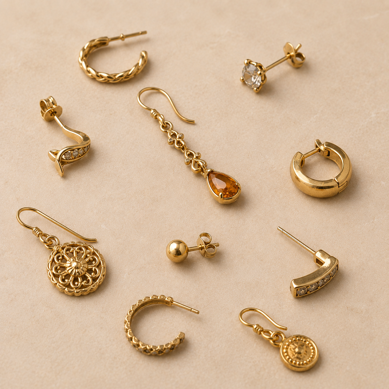 Single Gold Earrings